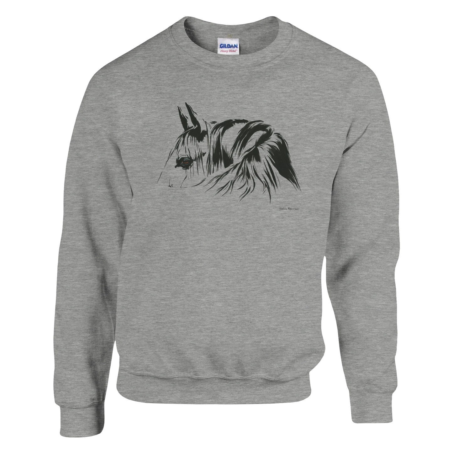 Simplicity Horse Portrait Sweatshirt – Elegant Clean Lined Graphic Apparel