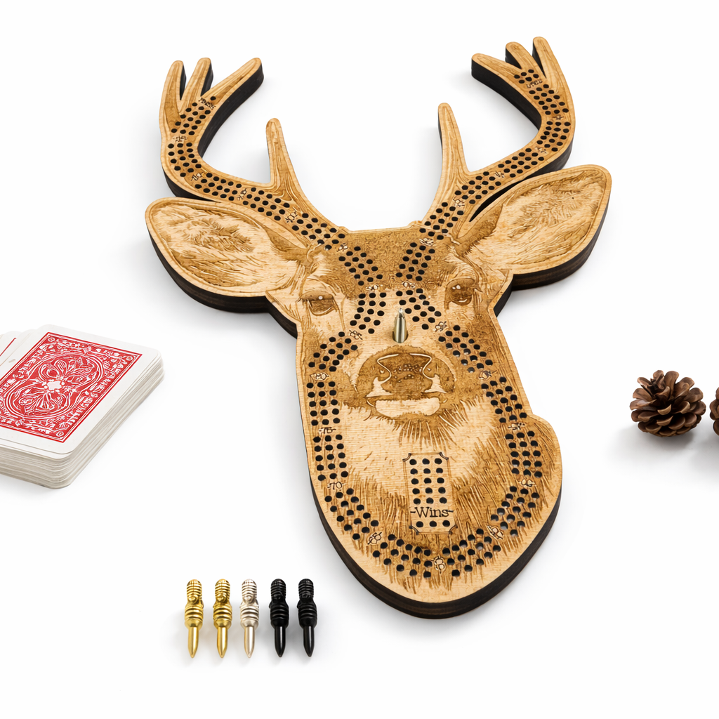Deer Head Cribbage Board