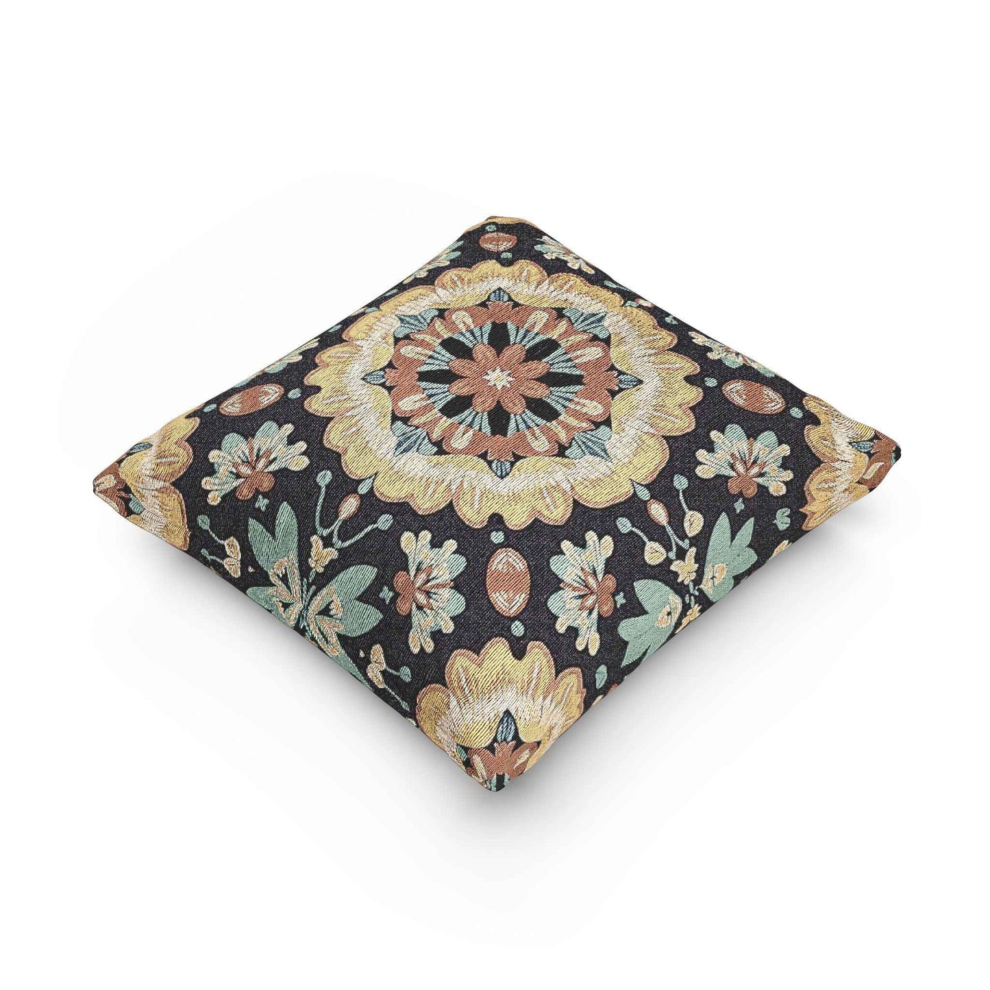 Boho Mandala Woven Pillow | Kilim Mosaic Cushion Cover