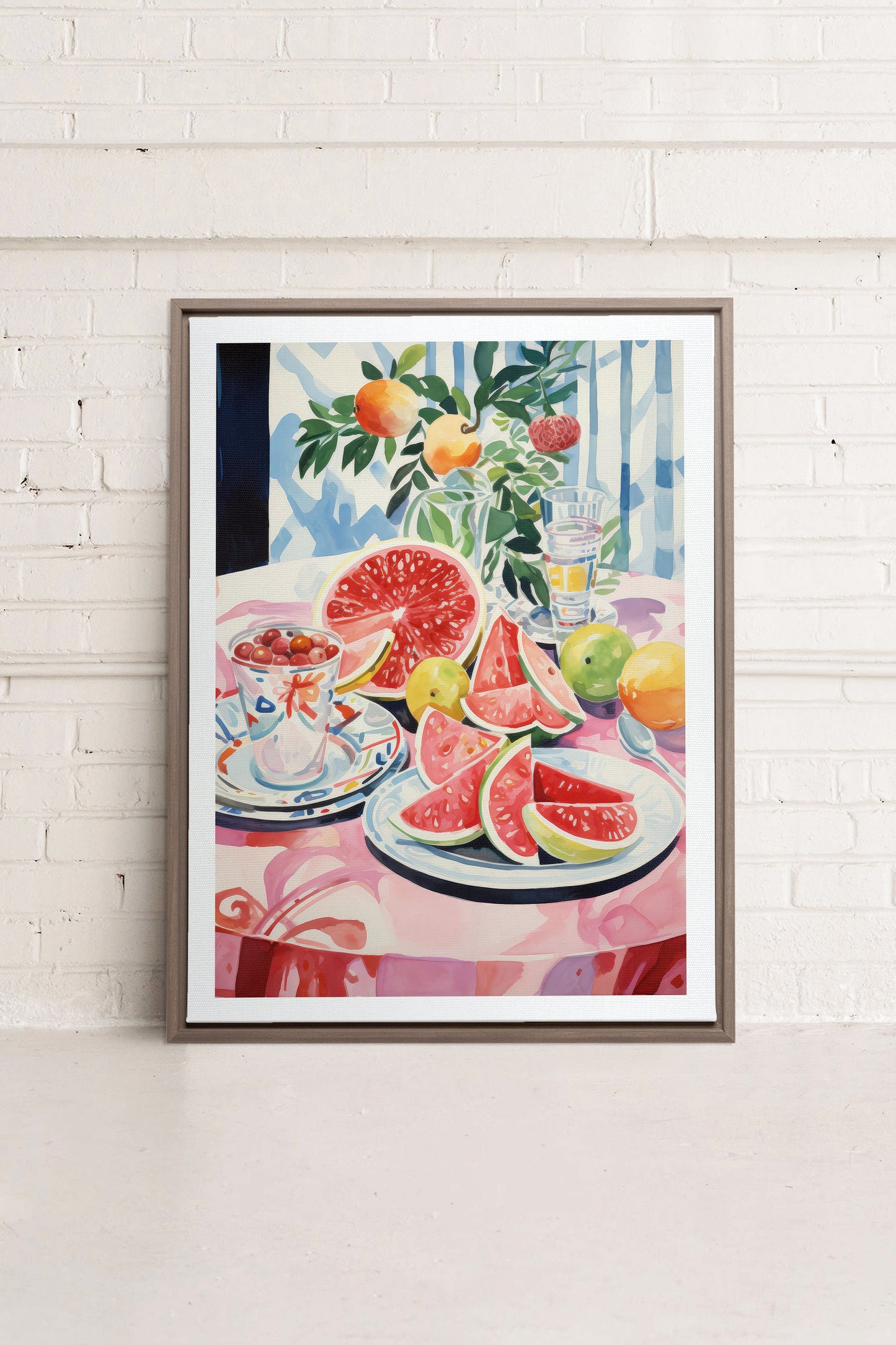 MELON OASIS HARVEST, Mischtechnik auf gespannter Leinwand