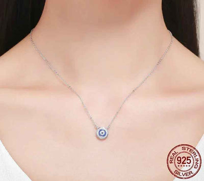 Guardian Evil Eye Sterling Silver Pendant Necklace
