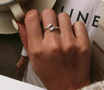 Sterling Silver Hug Ring (Adjustable)
