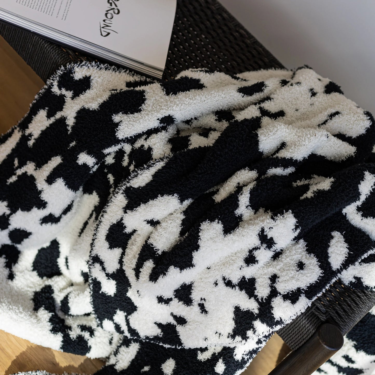Tap Shoe & Baby's Breath Cow Print Extended Throw