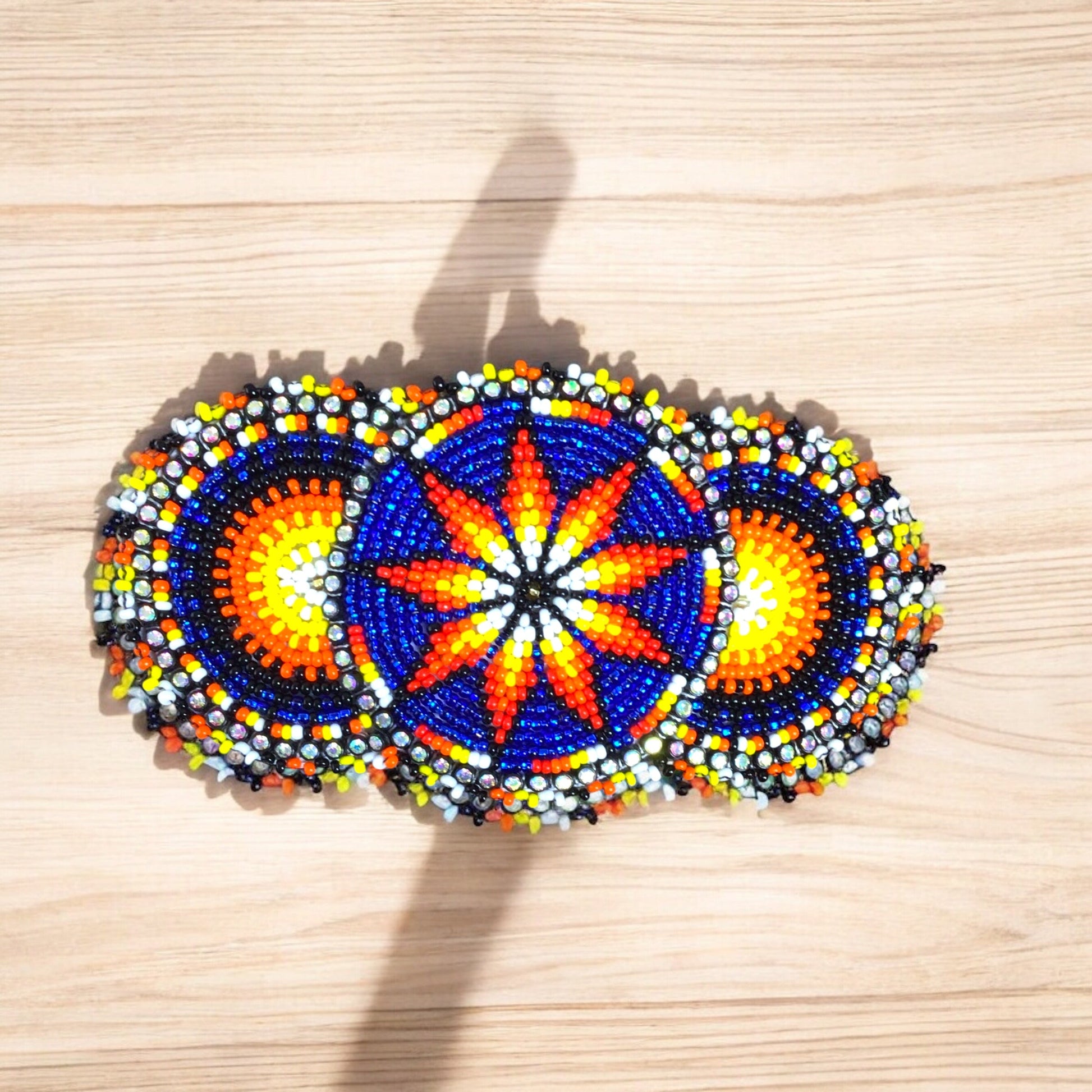 Blue Native American Beaded Barrettes