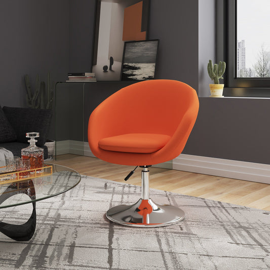 Chandra Drehbarer, Verstellbarer Akzent-/Bürostuhl aus Kunstleder – Orange