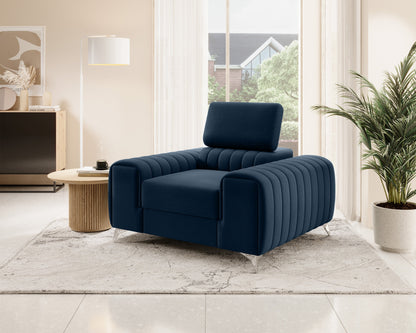 Laurence Moderner Akzentstuhl – Marineblau