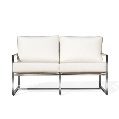 Acacia Stainless Steel Loveseat with Sunbrella® Cushions - AURABAGS SHOP
