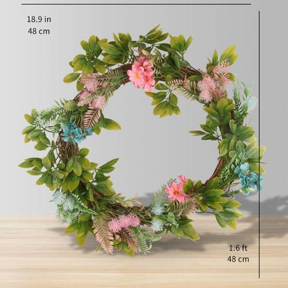 パステル造花リース 18.9インチ