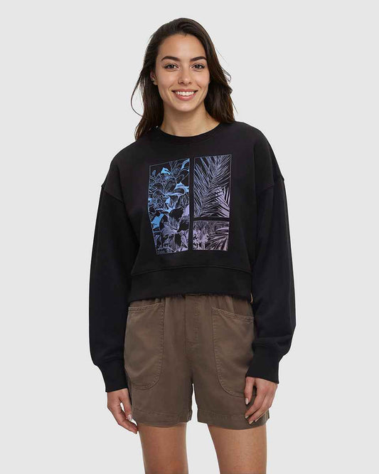 Framed Haitian Blooms Oversized Crop Crew