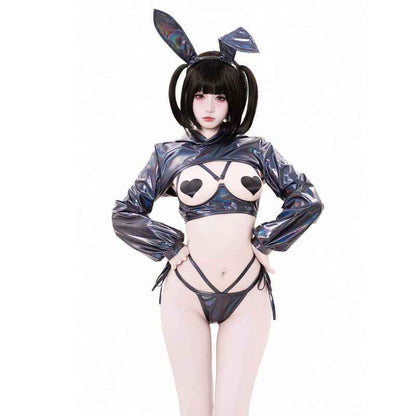 Anime Bunny Girl Style Neo Chrome Swimwear Sexy Bikini Cosplay Lingerie