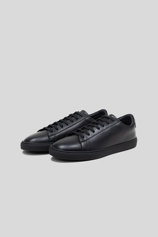 Black Calfskin Low-Top Leather Sneaker