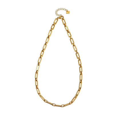 Style CANNES: Delicate Statement Paper-Clip Chain Necklace
