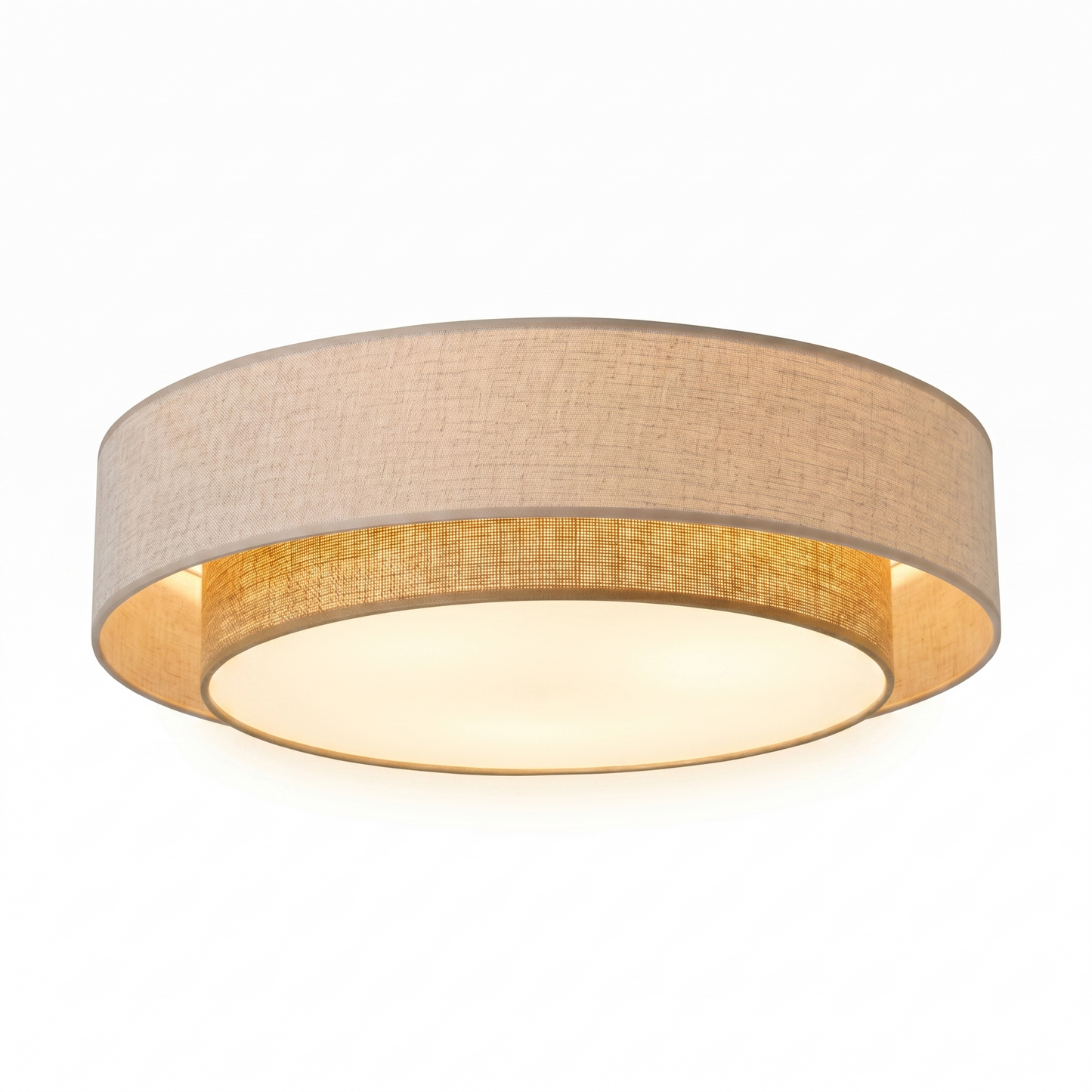 CALISTO JUTE Scandinavian Flush Mount Ceiling Light for Bedroom, Hallway & Living Room