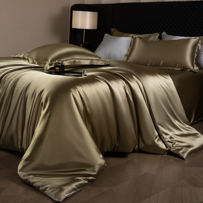 Bettwäsche-Set Lustre Luxe Elegant – Uni Champagner Gold