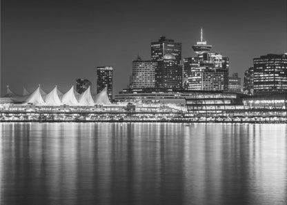 Wandbild Bezaubernder Abendeindruck von Vancouver | Monochrom