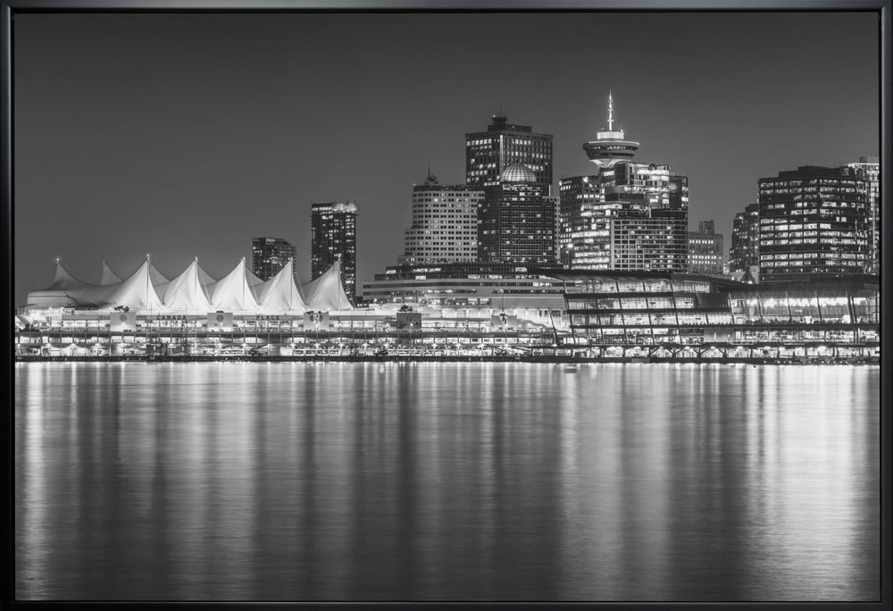 Wandbild Bezaubernder Abendeindruck von Vancouver | Monochrom