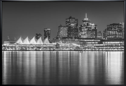 Wandbild Bezaubernder Abendeindruck von Vancouver | Monochrom