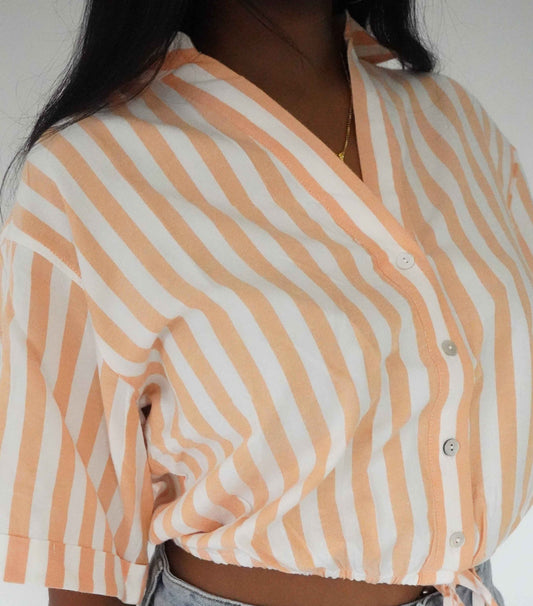 Chemise popsicle - Rayé orange