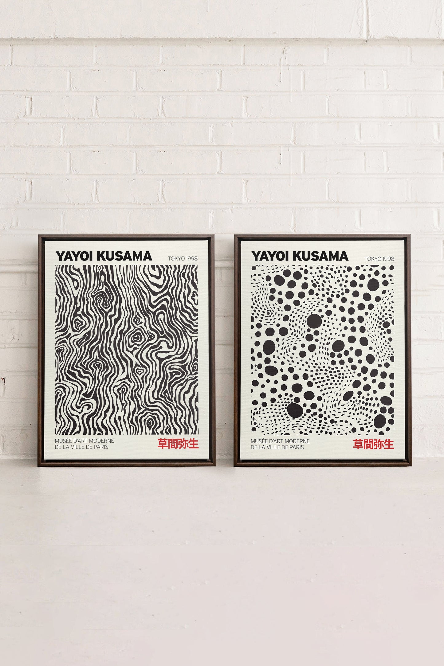 KUSAMA KOMBINATION (2 Leinwände, fertig zum Aufhängen)