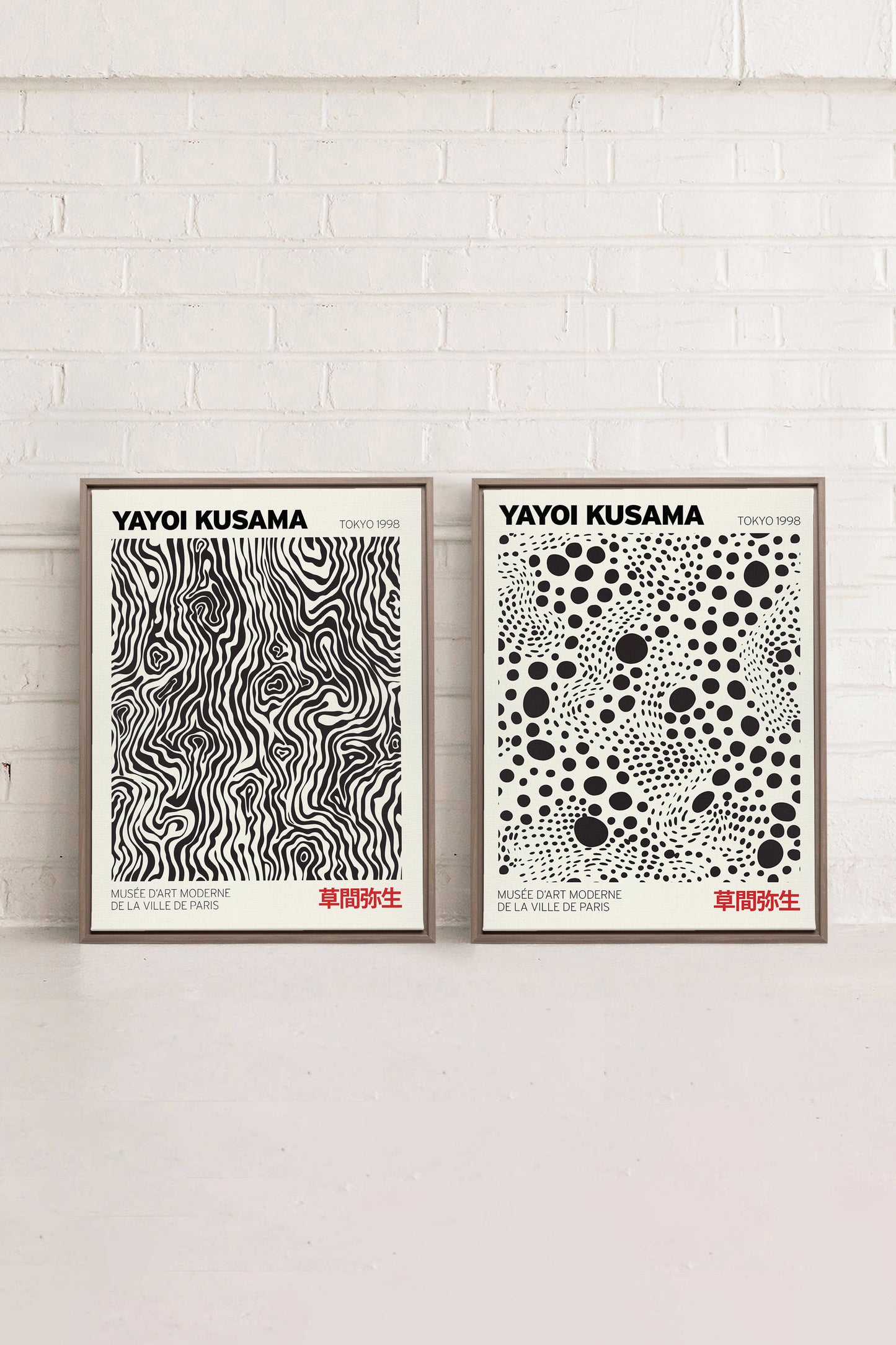 KUSAMA KOMBINATION (2 Leinwände, fertig zum Aufhängen)