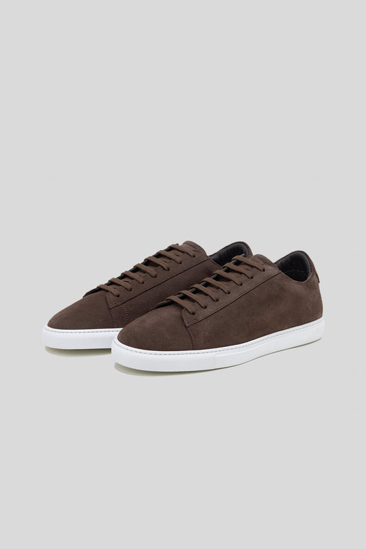 Dark Brown Suede Leather Low-Top Sneaker