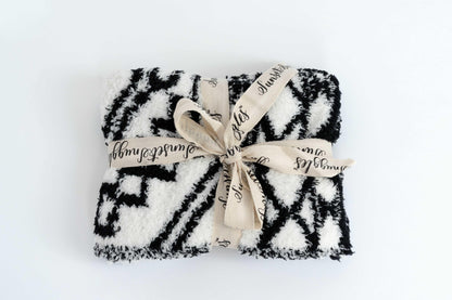 Schwarz-weißes Diamant-Kuscheltuch/-Decke für Babys