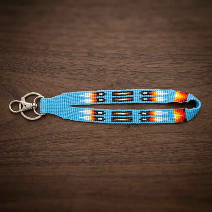 Blue Native American Style Wrist Lanyard