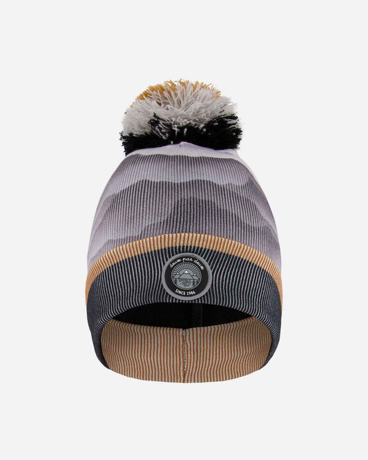 Knit Hat Gray With Mountains