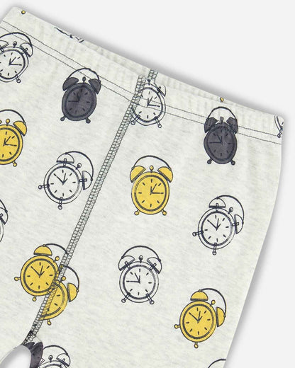Organic Cotton Two Piece Pajama Set Gray Printed Egg-O-Clock