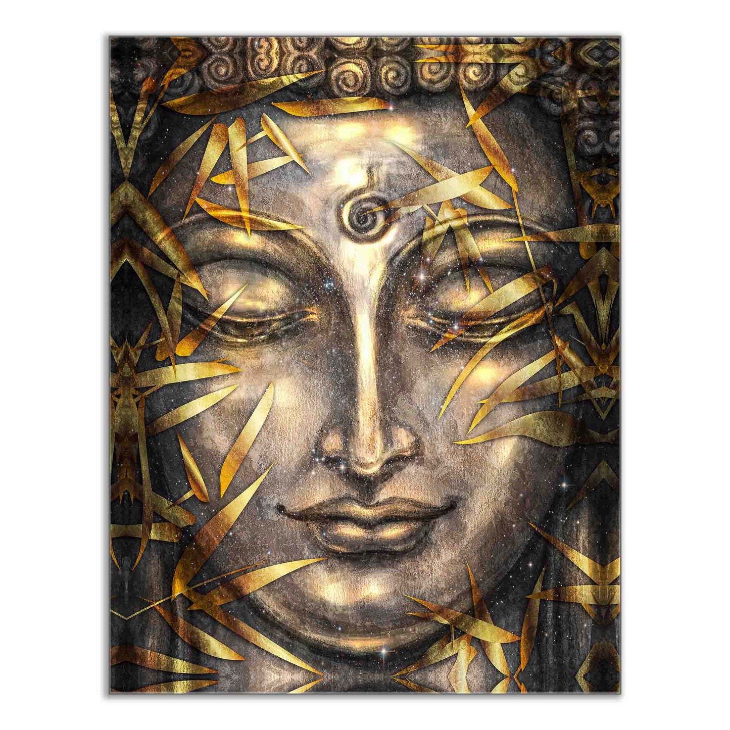 Wandbild – Leinwanddruck Gold Buddha – Kunstwerk