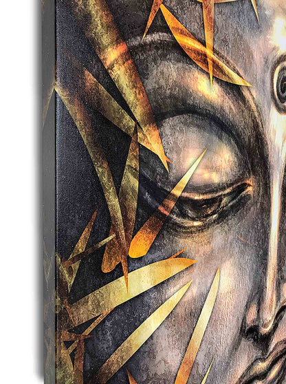Wandbild – Leinwanddruck Gold Buddha – Kunstwerk