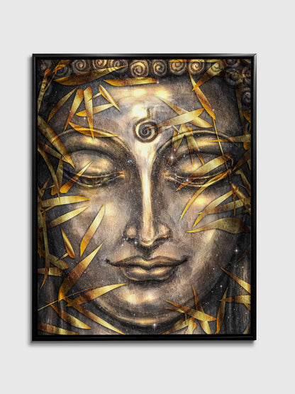 Wandbild – Leinwanddruck Gold Buddha – Kunstwerk