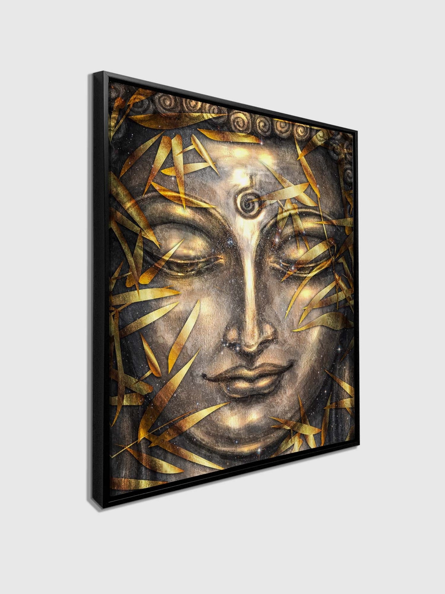 Wandbild – Leinwanddruck Gold Buddha – Kunstwerk