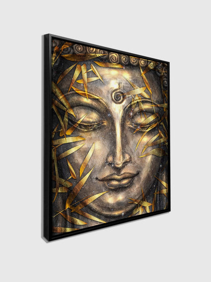 Wandbild – Leinwanddruck Gold Buddha – Kunstwerk