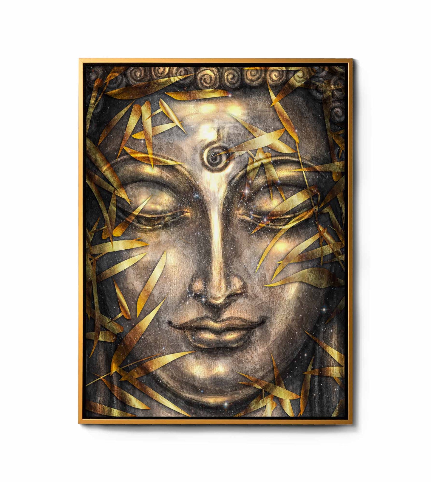 Wandbild – Leinwanddruck Gold Buddha – Kunstwerk
