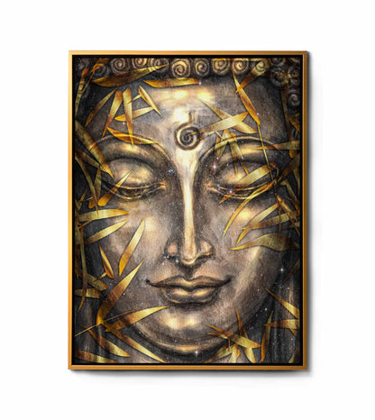 Wandbild – Leinwanddruck Gold Buddha – Kunstwerk