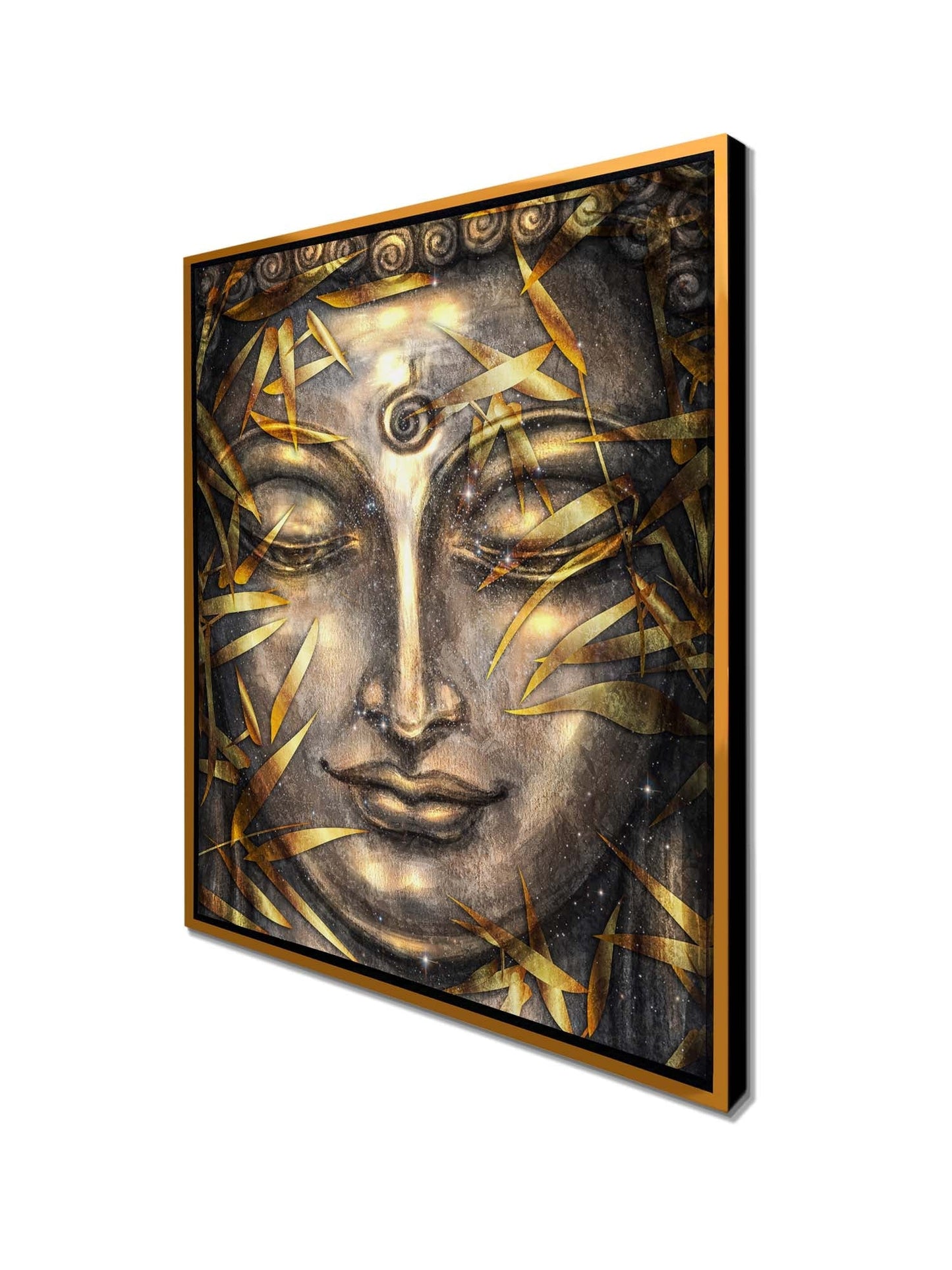 Wandbild – Leinwanddruck Gold Buddha – Kunstwerk