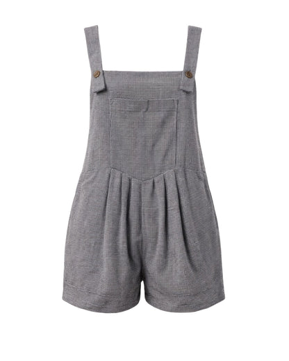 Goldie - Relaxed Fit Short-All Romper In Black Gingham