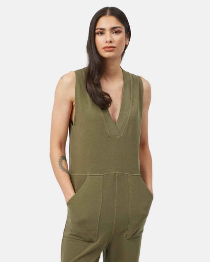 French Terry V-Neck Jumpsuit
