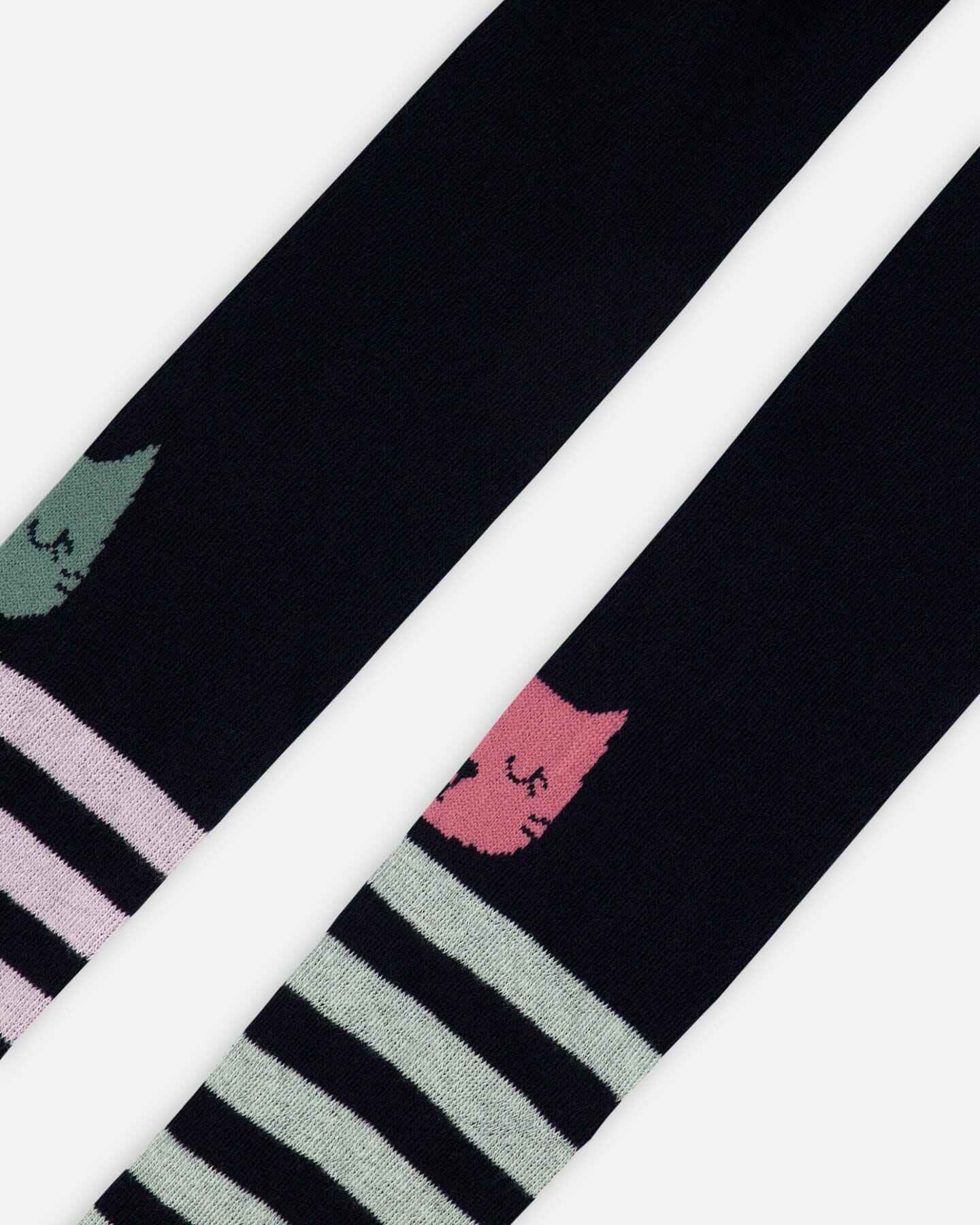 Knit Tights Dark Blue