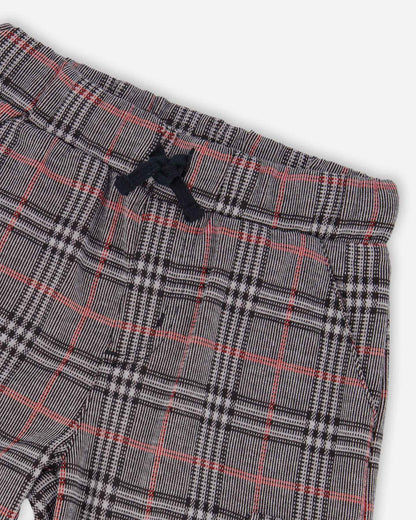 Plaid Cargo Pant Gray And Black
