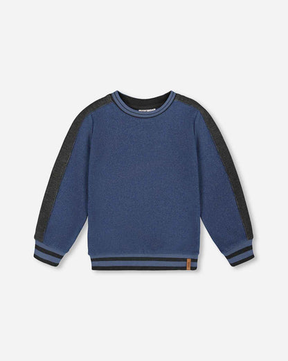 Super Soft Flat Back Rib Sweatshirt Dark Steel Blue