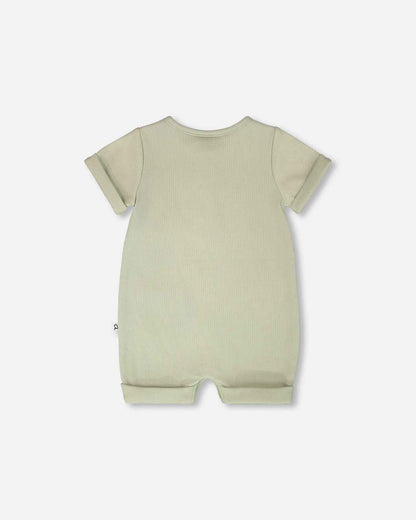 Cotton Rib Romper Sage Green
