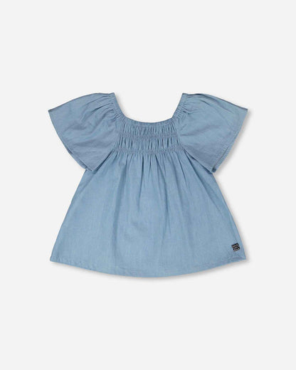 Blue Chambray Top