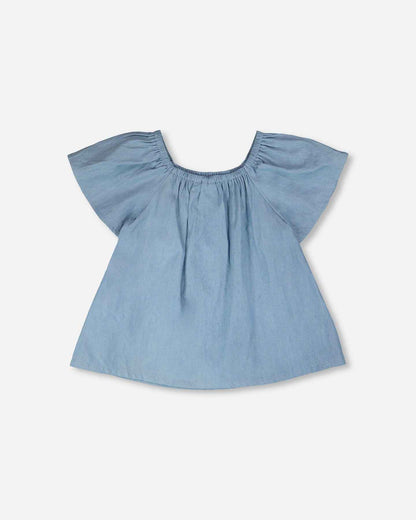 Blue Chambray Top