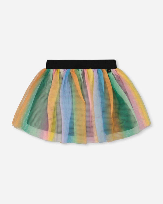 Printed Mesh Skirt Multicolored