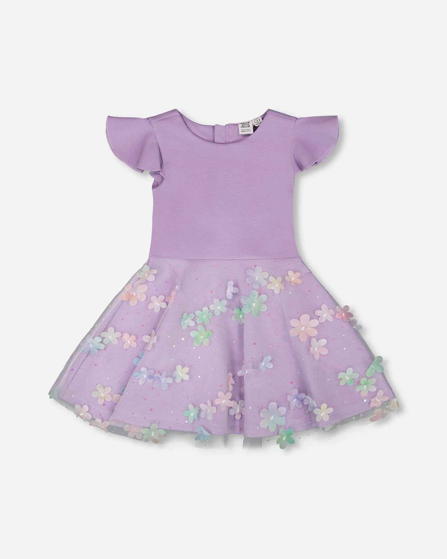Bi-Material Dress Mauve