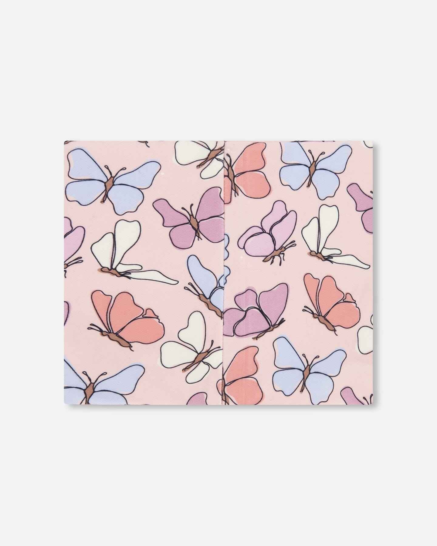 Stretch Jersey Neck Tube Pink Printed Butterflies