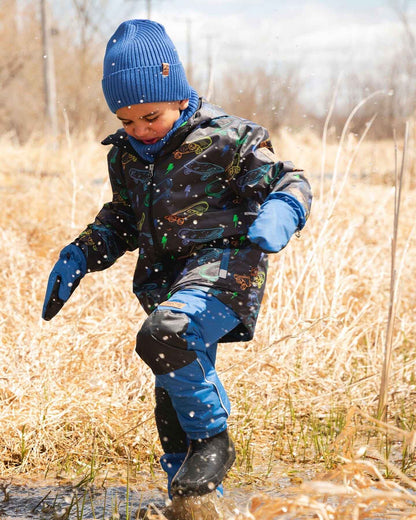 3-In-1 Two-Piece Mid-Season Outerwear Set Black Printed Skateboards