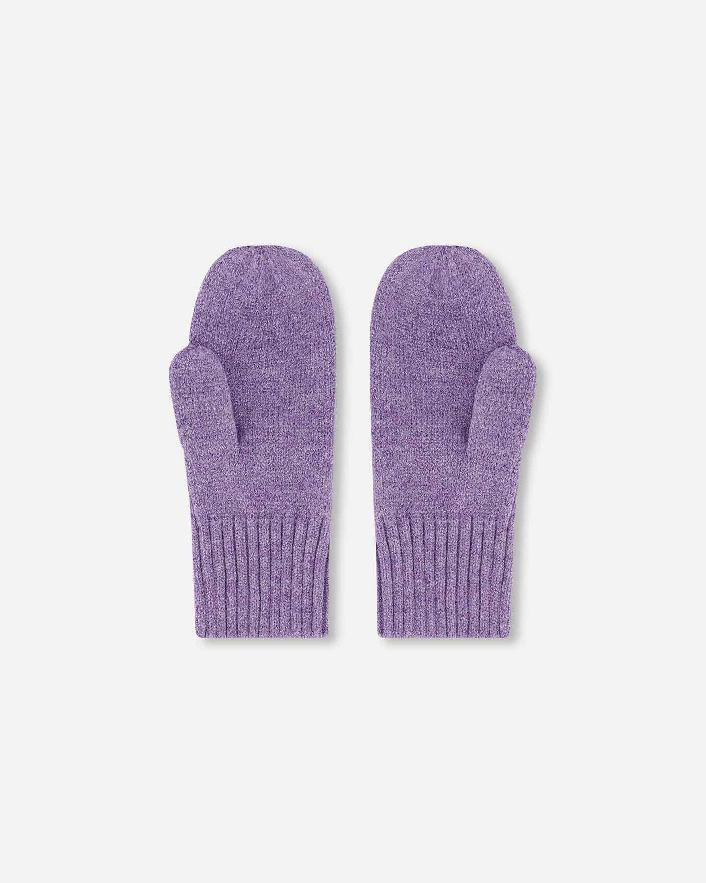 Ribbed Knit Mittens Lavender